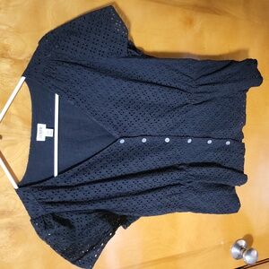 J. Crew Blouse Womens Size 12 Black. Button Up